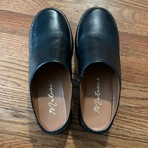 Matisse Lena Black Leather Platform Mules